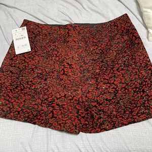 Zara Shorts Red Cheetah print